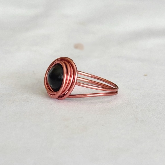 5 For $25💫Alternative Black Ball Coiled Ring - Picture 7 of 7